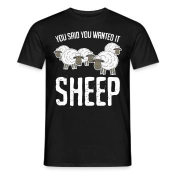 Blague drôle de mouton - T-shirt homme - noir - Devant - AI Model Male 178 light (178cm)