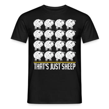 Many Sheep - Men's T-Shirt - black - Front - AI Model Male 178 light (178cm)