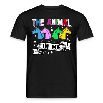 Hobby Horsing Équitation Hobby Cheval - T-shirt homme - noir - Devant - AI Model Male 178 light (178cm)