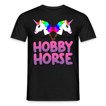Hobby Cheval Hobby Horsing Licorne - T-shirt homme - noir - Devant - AI Model Male 178 light (178cm)