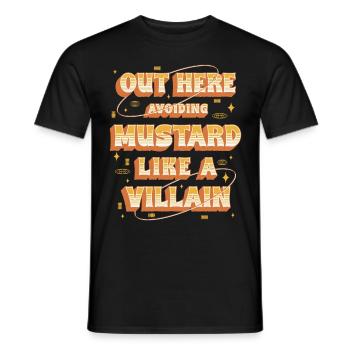 Allergie à la moutarde ici : éviter la moutarde - T-shirt homme - noir - Devant - AI Model Male 178 light (178cm)