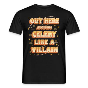 Allergie au céleri ici Éviter le céleri - T-shirt homme - noir - Devant - AI Model Male 178 light (178cm)