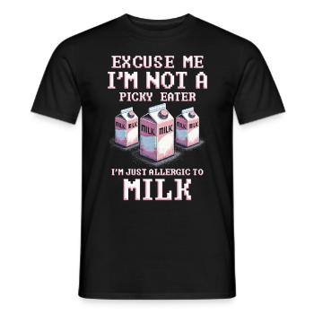 Allergie au lait Je suis juste allergique au lait - T-shirt homme - noir - Devant - AI Model Male 178 light (178cm)