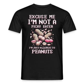 Allergie aux arachides Je suis juste allergique aux arachides - T-shirt homme - noir - Devant - AI Model Male 178 light (178cm)
