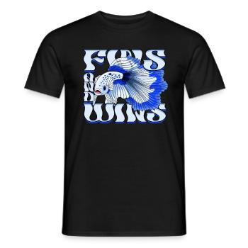 Betta Fish Fighting Fish Fins And Wins - Men's T-Shirt - black - Front - AI Model Male 178 light (178cm)