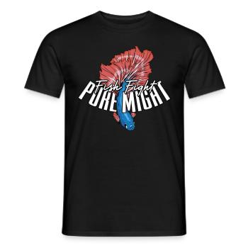 Poisson Betta Poisson Betta Combat Pure Puissance - T-shirt homme - noir - Devant - AI Model Male 178 light (178cm)