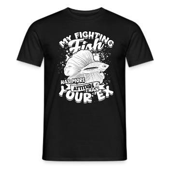 Kampffisch Siamesische Kampffische - Männer T-Shirt - Schwarz - Vorne - AI Model Male 178 light (178cm)