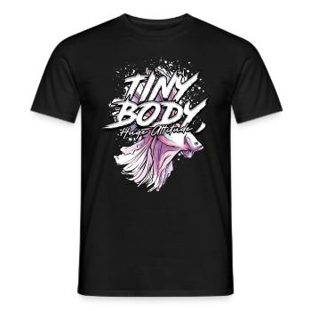 Betta Poisson Betta Petit Corps Énorme Attitude - T-shirt homme - noir - Devant - AI Model Male 178 light (178cm)