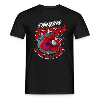 Poisson Betta Betta siamois - T-shirt homme - noir - Devant - AI Model Male 178 light (178cm)