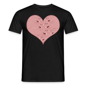Taupe nue Rat Coeur - T-shirt homme - noir - Devant - AI Model Male 178 light (178cm)