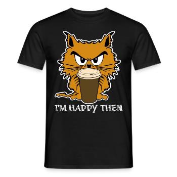 Cat Grumpy Misanthrope Sarcasm Unhappy - Männer T-Shirt - Schwarz - Vorne - AI Model Male 178 light (178cm)
