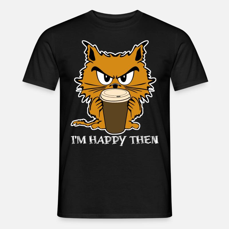 Cat Grumpy Misanthrope Sarcasm Unhappy - Men's T-Shirt - black