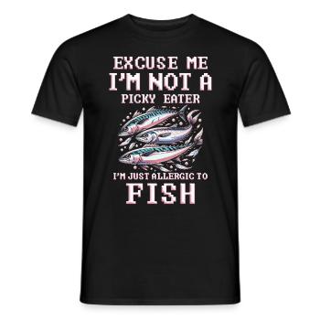 Allergie au poisson Je suis juste allergique au poisson - T-shirt homme - noir - Devant - AI Model Male 178 light (178cm)