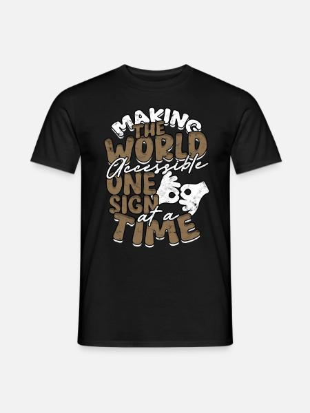 ASL Dolmetscher Gebärdensprache - Männer T-Shirt - Schwarz