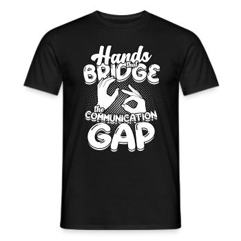 ASL Dolmetscher Gebärdensprache - Männer T-Shirt - Schwarz - Vorne - AI Model Male 178 light (178cm)