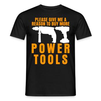 Power Tool Joke Electric Tools - Men's T-Shirt - black - Front - AI Model Male 178 light (178cm)