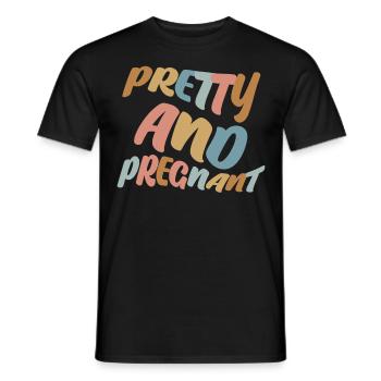 Grossesse Rétro Bébé Mère Enceinte - T-shirt homme - noir - Devant - AI Model Male 178 light (178cm)