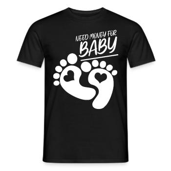 Femme enceinte, Bébé, Mère, Grossesse - T-shirt homme - noir - Devant - AI Model Male 178 light (178cm)