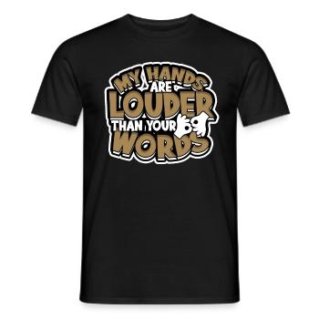 ASL Dolmetscher Gebärdensprache - Männer T-Shirt - Schwarz - Vorne - AI Model Male 178 light (178cm)