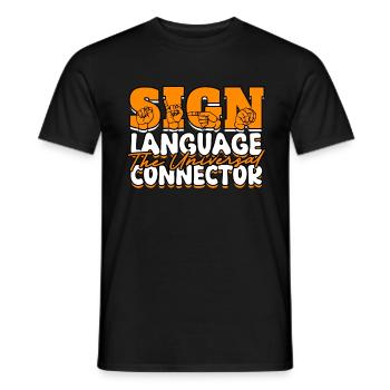 ASL Dolmetscher Gebärdensprache - Männer T-Shirt - Schwarz - Vorne - AI Model Male 178 light (178cm)
