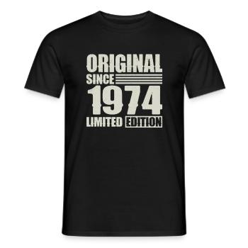 Original depuis 1974 Anniversaire 50 ans - T-shirt homme - noir - Devant - AI Model Male 178 light (178cm)