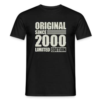 Original since 2000 Geburtstag 24 Jahre - Männer T-Shirt - Schwarz - Vorne - AI Model Male 178 light (178cm)