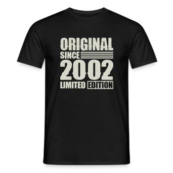 Original depuis 2002 Anniversaire 22 ans - T-shirt homme - noir - Devant - AI Model Male 178 light (178cm)