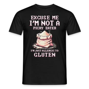 Allergie au gluten Intolérance au gluten - T-shirt homme - noir - Devant - AI Model Male 178 light (178cm)