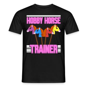 Hobby Cheval Hobby Équitation - T-shirt homme - noir - Devant - AI Model Male 178 light (178cm)