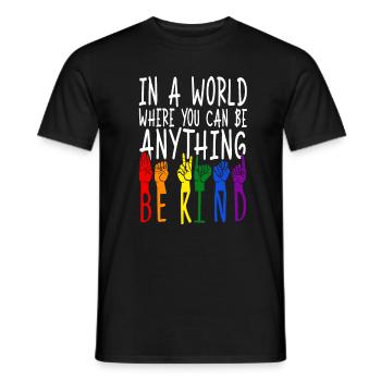 ASL Dolmetscher Gebärdensprache - Männer T-Shirt - Schwarz - Vorne - AI Model Male 178 light (178cm)