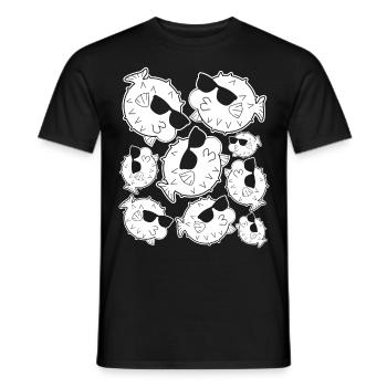 Puffer Fish with Sunglasses Pufferfish - Männer T-Shirt - Schwarz - Vorne - AI Model Male 178 light (178cm)