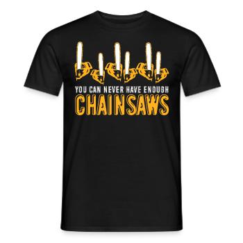 Chain Saw Chainsaws Chainsaw Fire Wood - Men's T-Shirt - black - Front - AI Model Male 178 light (178cm)