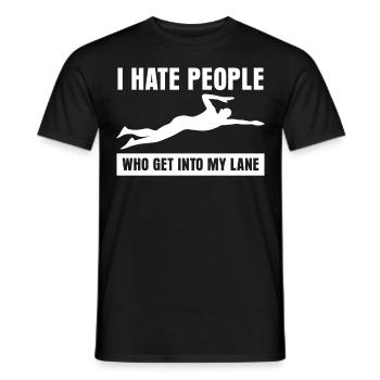 Triathlon Nageur Natation - T-shirt homme - noir - Devant - AI Model Male 178 light (178cm)