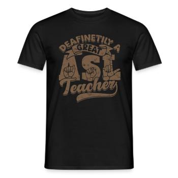 ASL Dolmetscher Gebärdensprache - Männer T-Shirt - Schwarz - Vorne - AI Model Male 178 light (178cm)