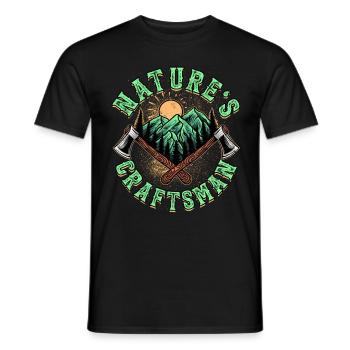 Lumberjack Woodsman Nature's Craftsman - Men's T-Shirt - black - Front - AI Model Male 178 light (178cm)