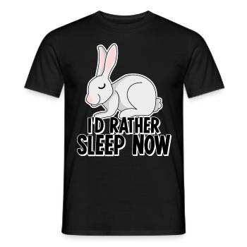 Lapin Fatigué Dormir Lapin Sieste Sommeil - T-shirt homme - noir - Devant - AI Model Male 178 light (178cm)