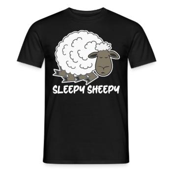 Dormir Mouton Fatigué Sieste Sommeil - T-shirt homme - noir - Devant - AI Model Male 178 light (178cm)