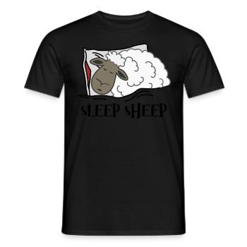 Tired Sleeping Sheep Nap Sleep - Men's T-Shirt - black - Front - AI Model Male 178 light (178cm)