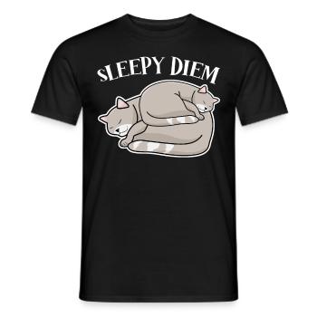 Cats Tired Sleeping Cat Nap Sleep - Men's T-Shirt - black - Front - AI Model Male 178 light (178cm)