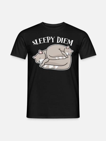 Cats Tired Sleeping Cat Nap Sleep - Männer T-Shirt - Schwarz