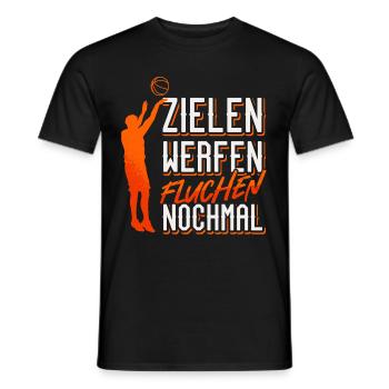 Zielen werfen fluchen nochmal / Basketball Design - Männer T-Shirt - Schwarz - Vorne - AI Model Male 178 light (178cm)