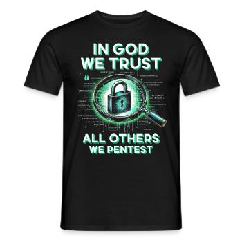 Testeur d’intrusion - T-shirt homme - noir - Devant - AI Model Male 178 light (178cm)