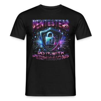 Penetrationstester Pentesters do with permission - Männer T-Shirt - Schwarz - Vorne - AI Model Male 178 light (178cm)