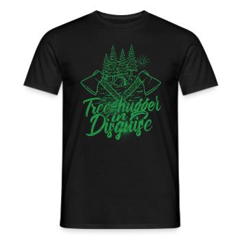 Lumberjack Tree-hugger in disguise - Men's T-Shirt - black - Front - AI Model Male 178 light (178cm)