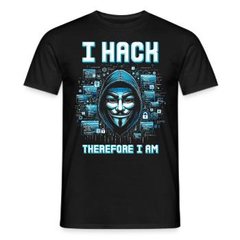 Penetrationstester I hack, therefore I am - Men's T-Shirt - black - Front - AI Model Male 178 light (178cm)