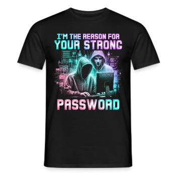 Pénétrationstesteur Testeur d’intrusion - T-shirt homme - noir - Devant - AI Model Male 178 light (178cm)