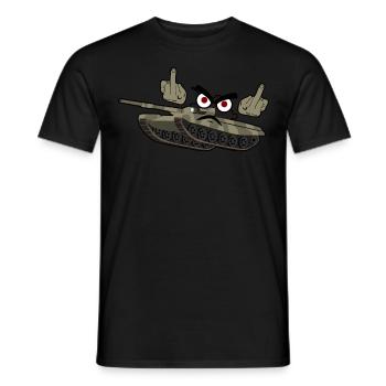 Middle Finger Tank Driver Combat Tank - Men's T-Shirt - black - Front - AI Model Male 178 light (178cm)