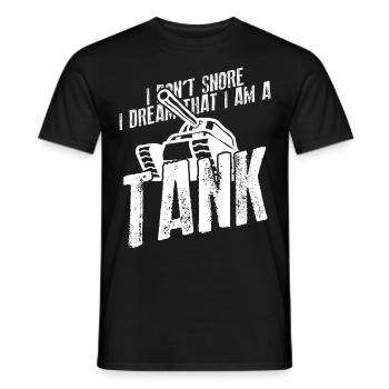 Snoring like a Combat Tank Tank Driver - Men's T-Shirt - black - Front - AI Model Male 178 light (178cm)