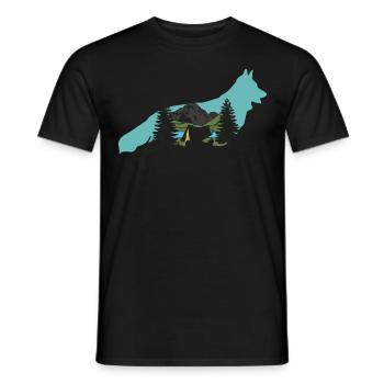 Shepherd Dog Leash German Shepherd - Men's T-Shirt - black - Front - AI Model Male 178 light (178cm)