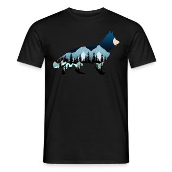 German Shepherd Dogs White Shepherd Dog - Men's T-Shirt - black - Front - AI Model Male 178 light (178cm)